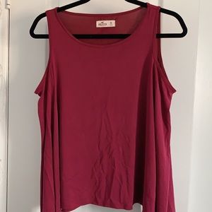 Open Shoulder Maroon Top